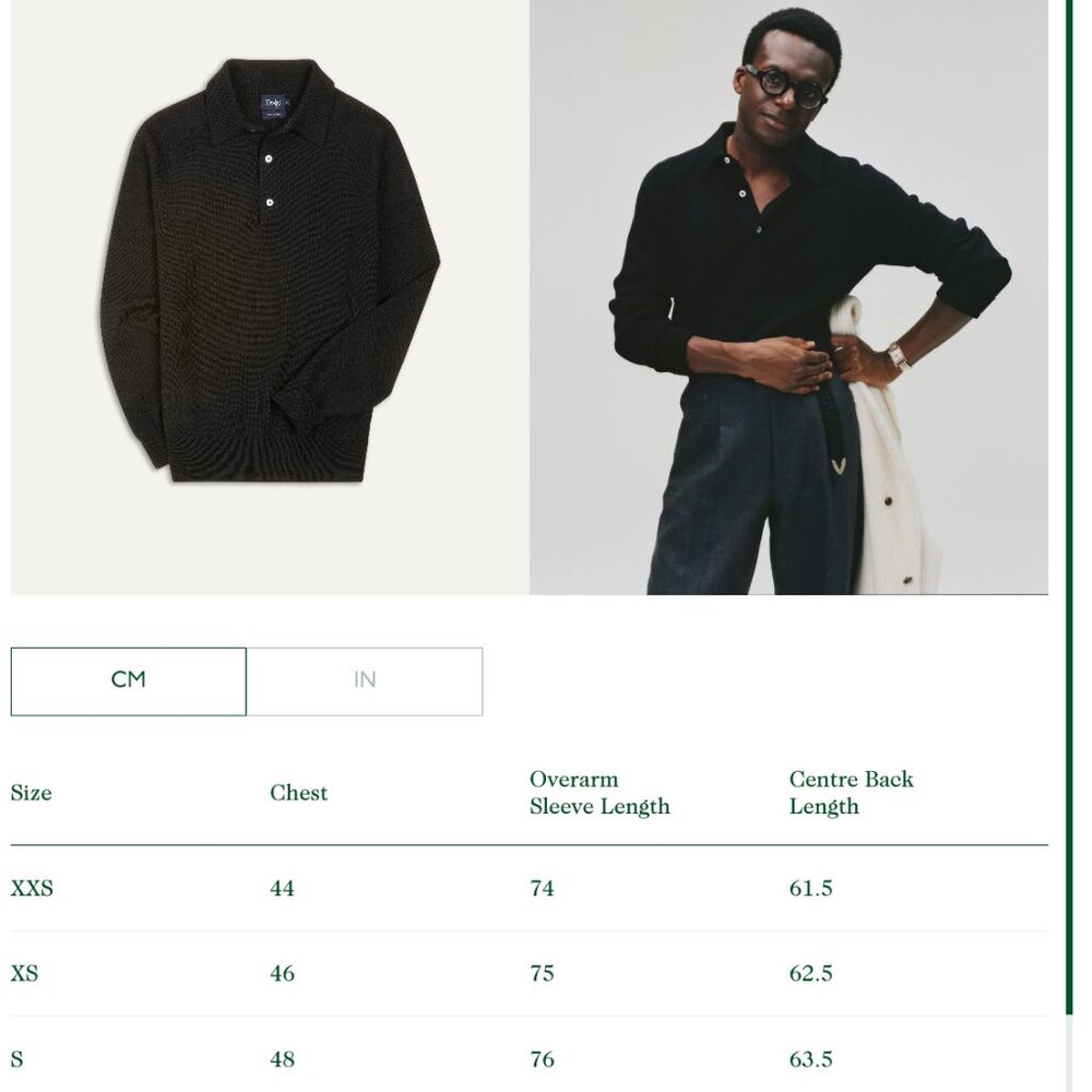 Drakes - Black Merino Wool Knitted Polo - Size M - Picture 11 of 11